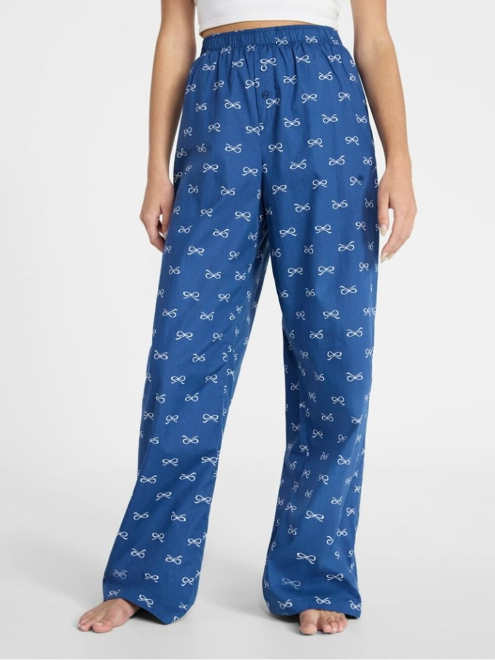 No boundaries women's boxer pajama pants cotton ribbon